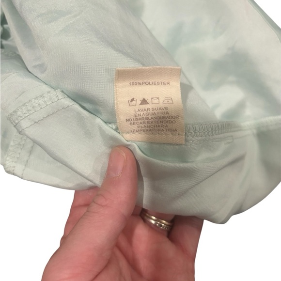 Shiny Mint Green Lounge Shorts Elastic Waistband Pockets Casual Comfy - Picture 2 of 4